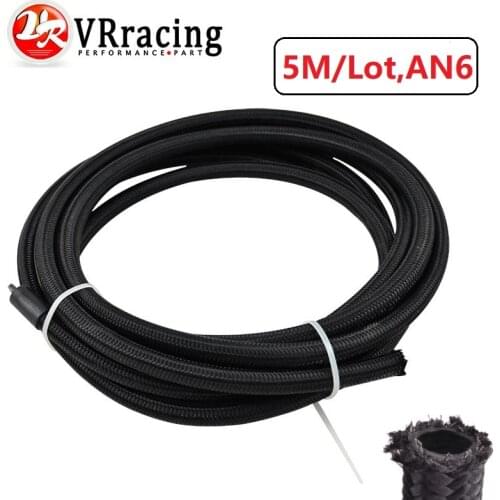 VR - 5 Meter/Lot 6 AN -6AN AN6 Black Braided Fuel/Oil/Gas Line Hose VR7312