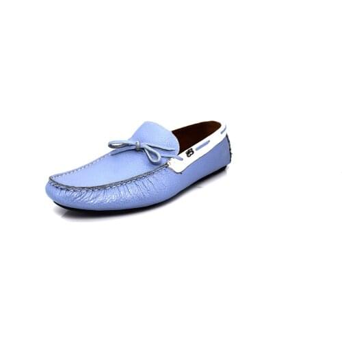 Shenbins Bright Sky Blue Tassel Loafers, Shenbins Exclusive Handmade Footwear