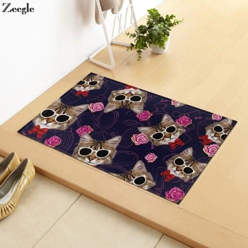 Zeegle Creative Pattern Ployester Entance Door mats Home Decor Anti-slip Bathroom Bath Mats Kitchen Floor Mats Bedroom Carpet