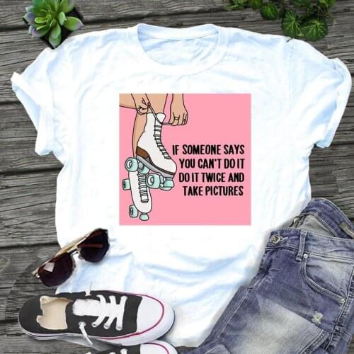 Women 90s Fashion Lovely Letters Cute Graphic Cartoon Print Mujer Camisetas Kawaii Female Clothes Tops Tees Tshirt T-Shirt