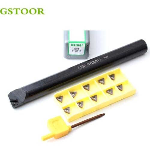 1PC S20R-STUCR11 S20R-STUCL11 Internal Turning Tools Holder With 10PCS TCMT110204 TCMT110208 LF6018 Carbide Inserts Tool Sets