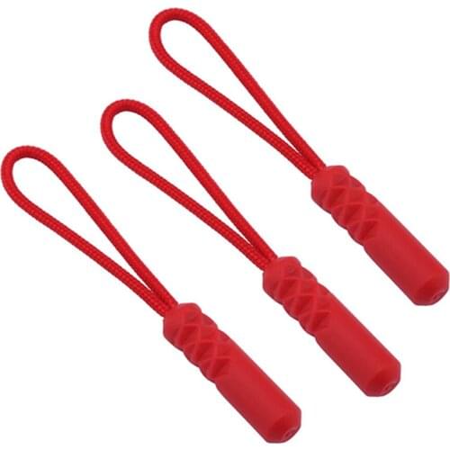 10Pcs Red Zipper Pull Puller End Fit Rope Tag Fixer Zip Cord Tab Replacement Tent Bag Suitcase Clothes Backpack Accessorie