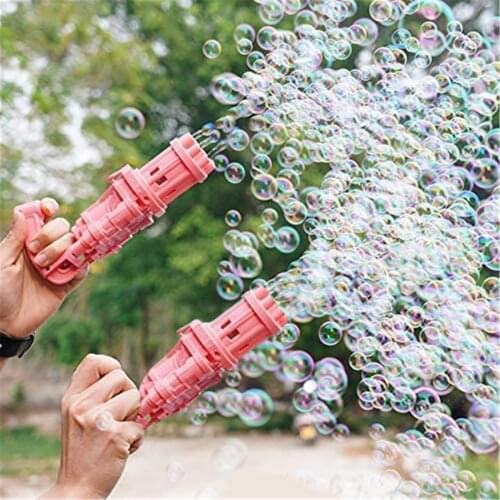 2-in-1 Electric Bubble Machine For Kids Automatic Gatling Bubble Gun Toys Summer Soap Water Bubble Maker For Children Gift Toys