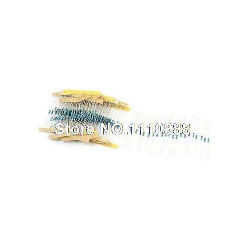 200pcs 5 Bands 20 Value Kinds Metal Film Resistors 4.7-100 Ohm 1% 1/4W