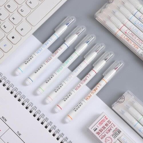 3pcs Or 5pcs/set Double Lines Art Markers Pen Out Line Pen Liner Marker Fineliner Calligraphy Lettering Pen Color Drawing Pens