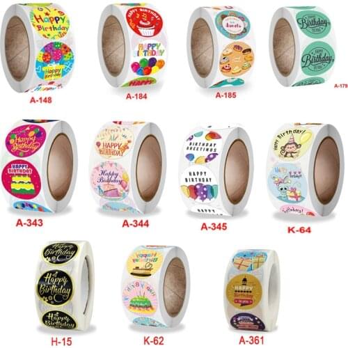 500pcs Packaging Gift Bag Sealing Stickers Happy Birthday Sticker for Baby Shower Party Envelope Decoration Seal Gift Box Tag