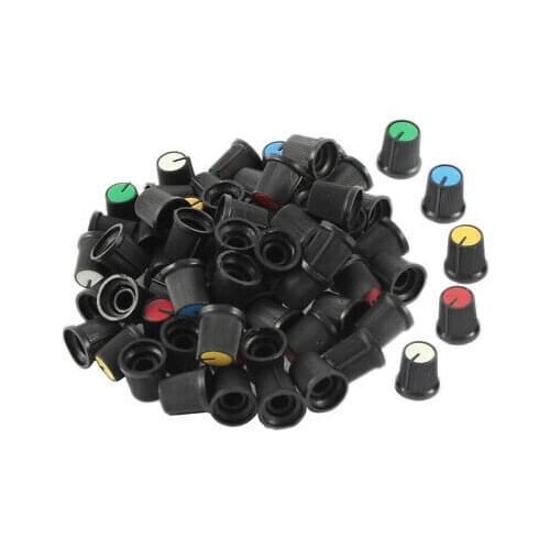 75Pcs Volume Control Rotary Knobs for 6mm Dia Knurled Shaft Potentiometer