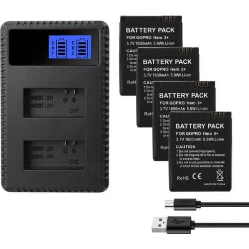 Battery for GoPro GoPro 2 3 HERO3 HERO3+ Hero 2 AHBBP-301 AHDBT 201 AHDBT 301 AHDBT 302 1600mah Camera Batteries Charger