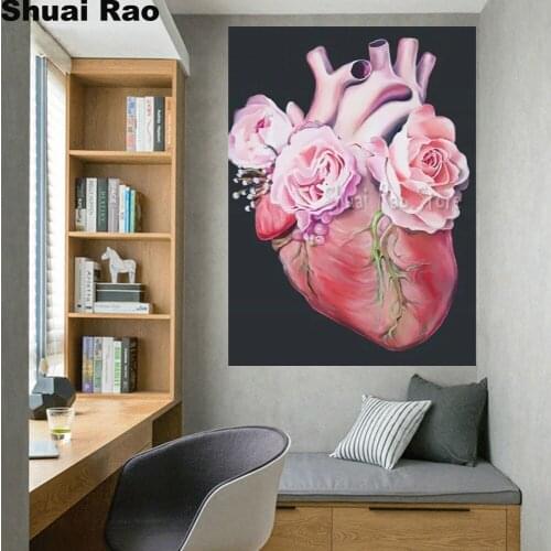 Diamond embroidery heart 5D diy Diamond Painting Full Square Round diamond mosaic set Wall Pictures For Doctor Office Decor