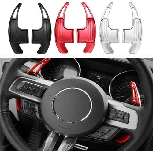 For Ford Mustang 2015 2016 2017 2018 2019 Aluminum Trim Replacement Car Steering Wheel Shift Paddle Shifter Styling Accessories