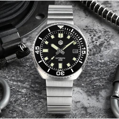 San Martin Men Watches Original Design Retro Diver Watch Sapphire NH35A Automatic Mechanical 20Bar Ceramic Bezel C3 Luminous