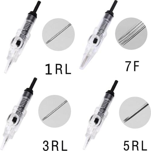 Dermografo 1RL Tattoo Cartridge Needles 0.18/0.25/0.3mm Permanent Makeup Easy Click Needle for Eyebrow 600D-G Agulhas Machine