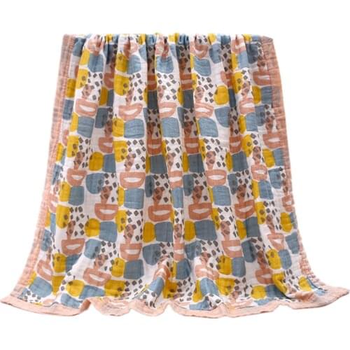 Baby Blanket Bedding 110 CM Newborn Muslin Cotton Swaddle Wrap Kids 3 Layers Thicken Gauze Receiving Blanket