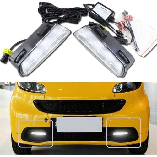 For Mercedes-Benz Smart Fortwo 451 2012-2015 LED DRL Daytime Running Lights Bar LED Fog Driving Lamp