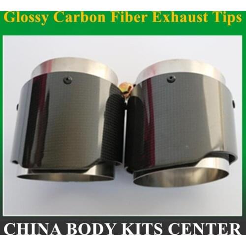Glossy Universal Carbon Fiber Exhaust End Tip Exhaust pipe For BMW Toyota Honda Mercedes Lexus Audi Volvo Accessories