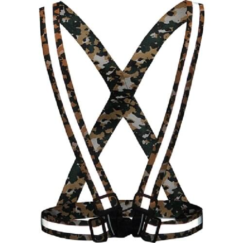 Camouflage Reflective Light Elastic Band Riding Sport Vest For Men Women