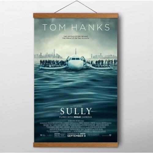 Movie Sully Solid Wood Scrolls Painting Tom Hanks Canvas Wall Art Posters and Prints For Living Room Decor