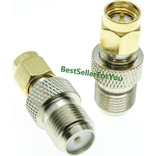 100Pcs F Type Female Jack To SMA Connector Male Plug Coax Coaxial Connector RF Adapter