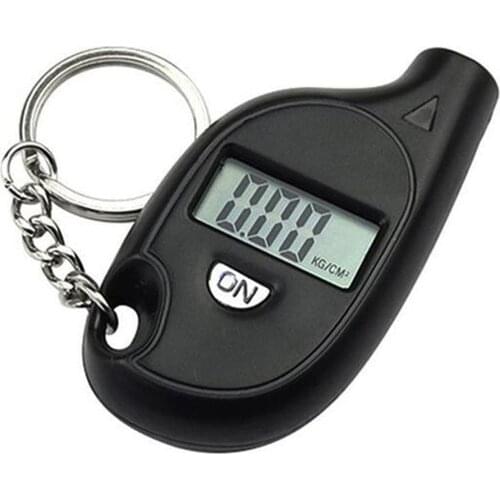 Mini Keychain Style Tire Gauge Digital Lcd Display Car Tire Air Pressure Tester Meter Auto Car Motorcycle Tire Safety Alarm