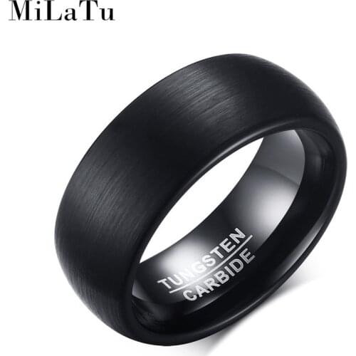 Wholesale Black Matte Finished Tungsten Carbide Rings Men Wedding Engagement Ring Male Jewelry Gift US Size 7 to 12 R500G