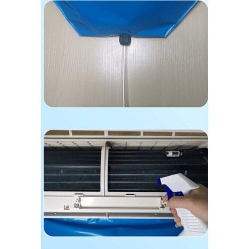 Split Air Conditioning Cleaning Waterproof Cover Kit with Drain Outlet 2 Scraper and Towel Dust Washing Clean Protector Covers