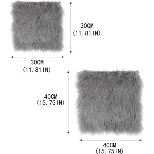 Hot sale Faux Sheepskin Chair Cover 3 Colors Warm Hairy Wool Carpet Seat Pad long Skin Fur Plain Fluffy Area Rugs Washable