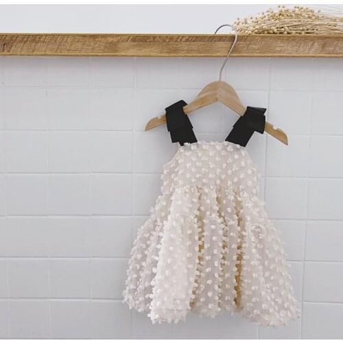 2019 New Summer Children Suspenders Dresses Bobble Ball Gown Kids Clothes Baby Girls Princess Party Dress Sleeveless G010