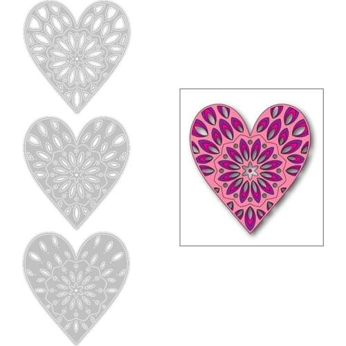 2020 New Valentine Heart Pattern Layering Metal Cutting Dies For DIY Embossing Making Layered Card Paper Scrapbooking No Stamps