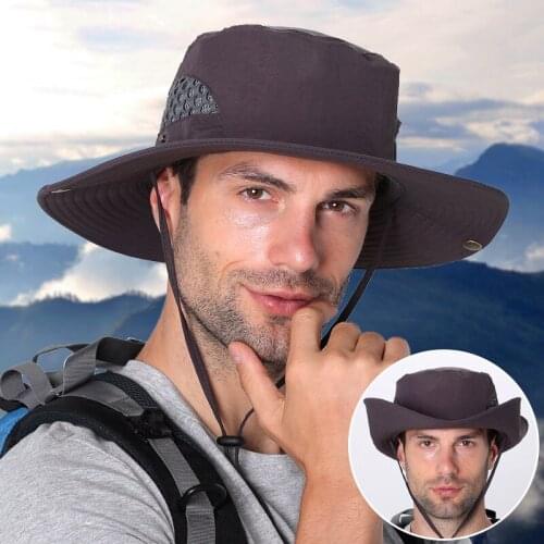 Breathable Mesh Bucket Hats For Men Women Summer UV Protection Sun Hat Outdoor Hiking Fishing Hat Wide Brim Panama Beach Cap