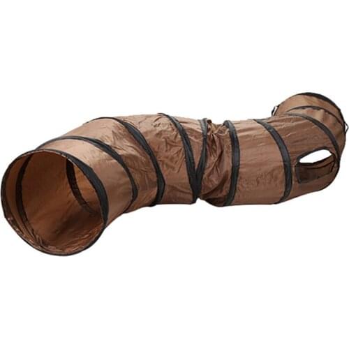 Pet Tunnel Cat Play Tunnel Brown Foldable 1 Holes Cat Tunnel Kitten Cat Toy Bulk Cat Toys tunnel for rabbits