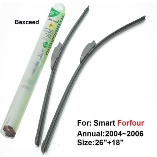 Bexceed of Car Windshield Flat Wiper Blade for For Smart Forfour . 1 Pair(26"+18")2004~2006