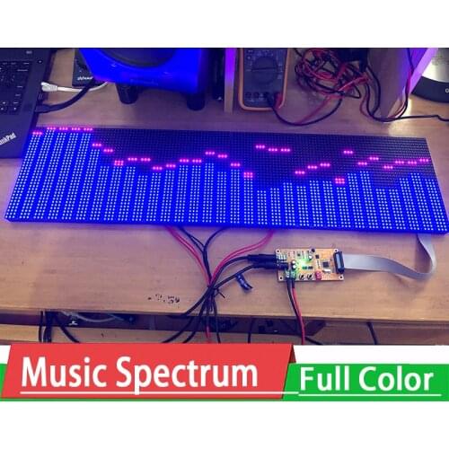 Profession Full Color Music Spectrum Display Screen Audio KTV Stage LED Rhythm Light Level Indicator VU Meter Power amplifier