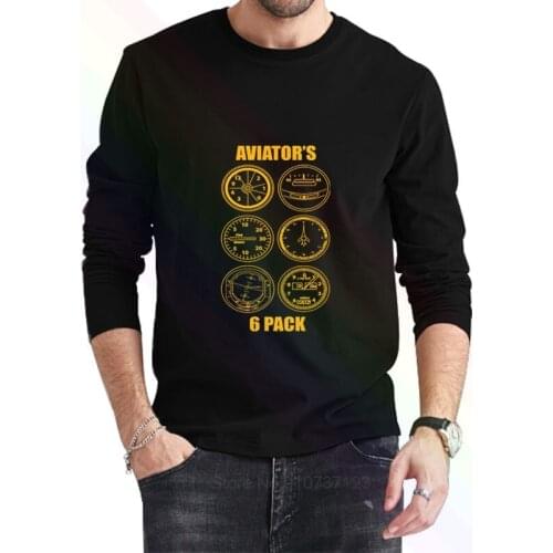 Aviators Six Pack Logo Classic Black T-Shirt 2021 Newest Summer Mens Long Sleeve Popular Tees Shirt Tops Novel Unisex