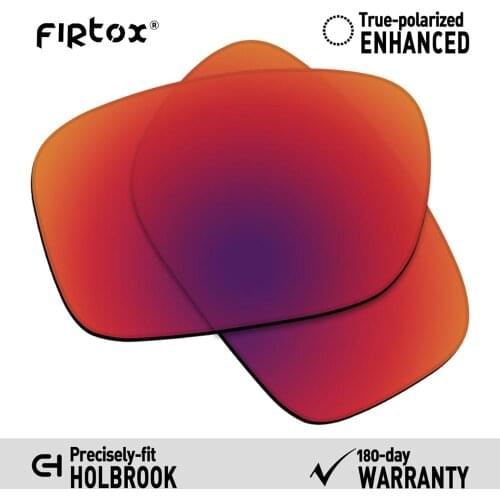 Firtox True UV400 Polarized Lenses Replacement for-Oakley Holbrook OO9102 Sunglasses (Compatiable Lens Only) - Purple Red Mirror