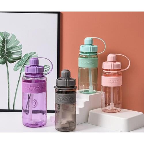 Sports Bottle with Straw Large Capacity PC Fitness Useful Outdoor Drinking Kettle Cycling Water Cup Multi-Use Bottles Drinkware