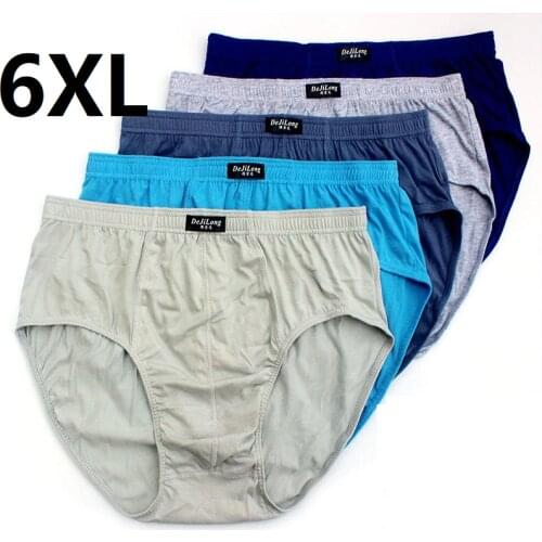 6pcs/Lot High waist 6XL 5XL 100%Cotton Men Birefs Mid Waist Triangle Comfortable Underwear Men Breathable Shorts Men Briefs