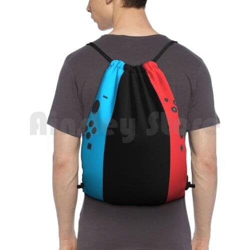 Nintendo Switch Blue Red Gamer Design Backpack Drawstring Bags Gym Bag Waterproof Nintendo Nintendo Switch Games Gaming