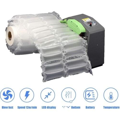 Air Cushion Machine Portable 12 M/Min Speed Air Bubble Wrap Making Machine Air Pillow Maker Inflatable Packaging Machine for Fil