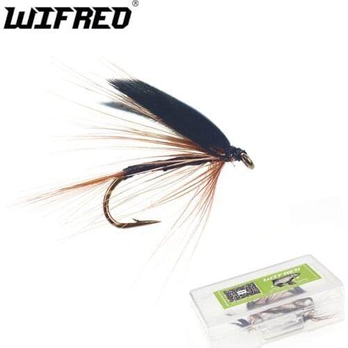 Wifreo 10PCS 10# Fly Fishing Flies Trout Flies Bait Black Wing Brown Mayfly Artificial Insect Flies