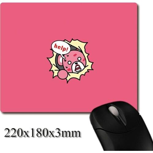 Funny cartoon bear cry for help CG printed Heavy weaving anti-slip rubber office mouse pad Coaster Party favor gifts 220x180x3mm
