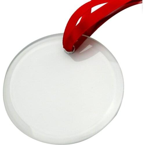 30pcs/lot Sublimation Blanks Christmas Decoration Glass Pendant for Sublimation INk Transfer Printing Heat Press DIY