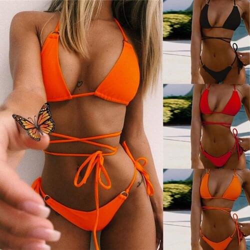 Women Sexy Bandage Brazilian Bikini Swim Suit Top Thong Girls Swimwear Push-up Swimwear Biquini Swimsuit Swimming Suit For Women