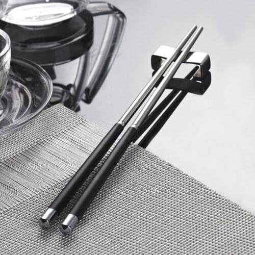 1 Pair Silver Iron Alloy Non-slip Chopsticks Home Hotel Restaurant Healthy Food Stick for Sushi Chopsticks Metal Chopsticks