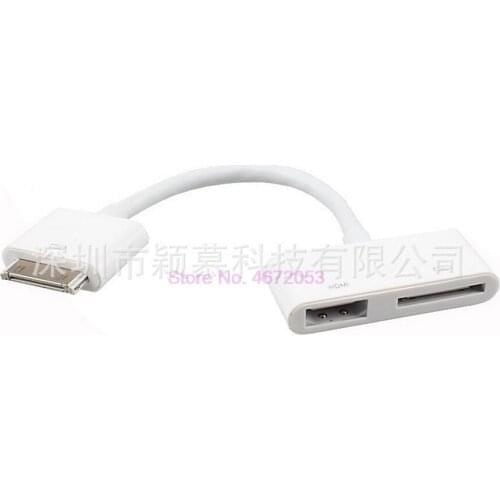 100pcs Digital AV HDMI Adapter Cable Connector 30Pin Dock Connector to HDMI for iPhone 4 4s For iPad 2 3 For iPod For iPad Touch