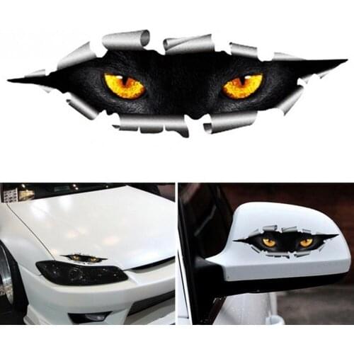 3D Car Styling Funny Cat Eyes Peeking Sticker for Ford focus Kuga Fiesta Fusion mondeo Renault sceni