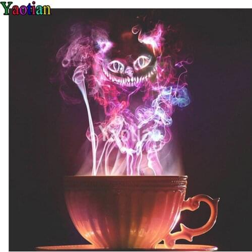 5D Diamond Painting Cartoon Cat Magic Cup Full Square Diamond Embroidery Diamond Mosaic Cross Stitch Gift Rhinestone Pictures