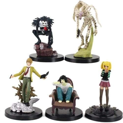 7-11cm 5pcs/set Death Note Yagami Light Killer MisaMisa L Ryuuku Rem PVC Action Figure Collectible Model Toy