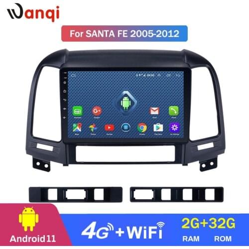 Wan qi 4G Lte All Netcom Android 8.0 9 inch Car Multimedia GPS Radio Stereo For Hyundai Santa Fe 2005-2012 Car Video Navigation