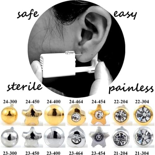 BOG-2 Units Hot Sale Disposable Safe Sterile Ear Piercing Unit NO PAIN Earring Stud Piercing Gun Piercer Tool Machine Kit Stud