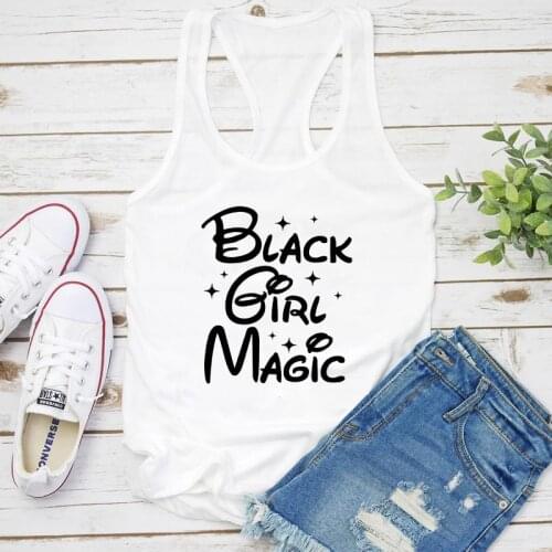 Black Girl Magic 100% Cotton Tank Cute Women Sleeveless Black Lives Matter Workout Tops Tanks Dropshipping